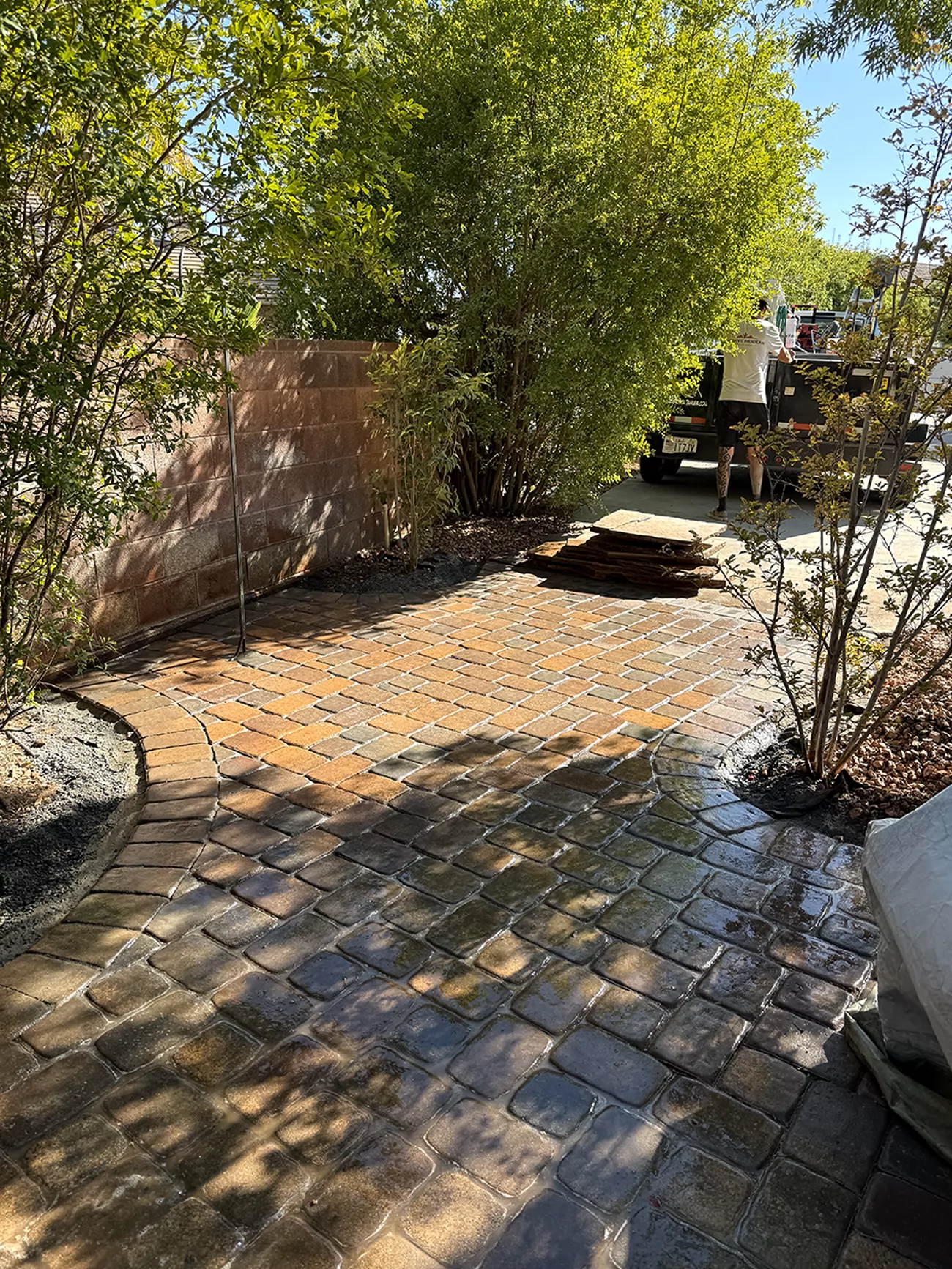 Paver patio installation